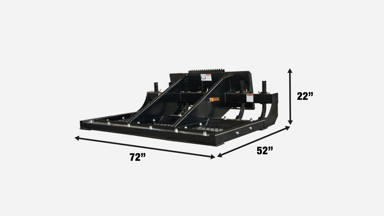 TMG Industrial 72” Skid Steer Land Planer, Adjustable & Reversible Scarifier Teeth, Bolt-On Cutting Blades, Removable Sift Screen, TMG-SLP70-specifications-image