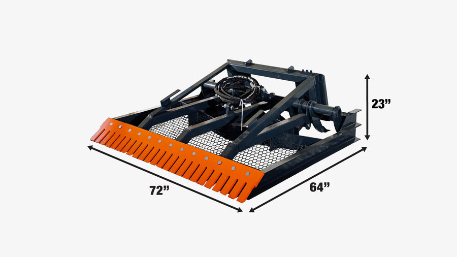 TMG Industrial 72" Scarificateur de rabot hydraulique à direction à glissement, dents de ripper réglables, peigne de rabot réversible, nivellement, épandage et nivellement, TMG-SLP75