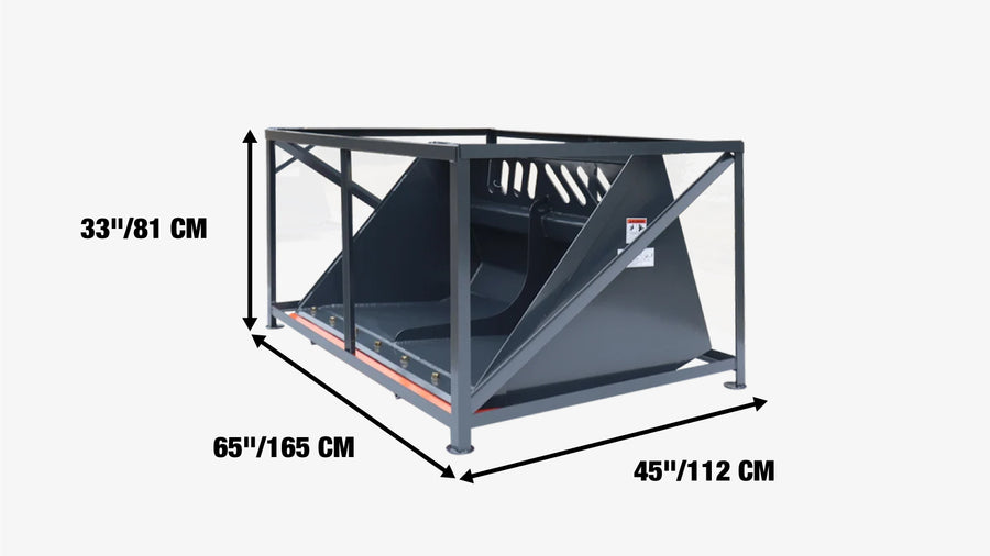 Heavy-Duty 60" Skid Steer Snow/Mulch Bucket, Bolt-On Cut Edge, 1500-lb Weight Capacity, Universal Quick Mount, TMG-SN60