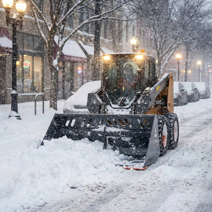 Heavy-Duty 72" Skid Steer Snow/Mulch Bucket, Bolt-On Cut Edge, 1500-lb Weight Capacity, Universal Quick Mount, TMG-SN72 TMG Industrial