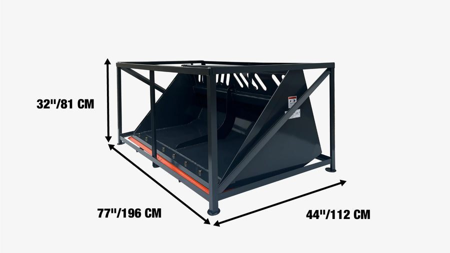Heavy-Duty 72" Skid Steer Snow/Mulch Bucket, Bolt-On Cut Edge, 1500-lb Weight Capacity, Universal Quick Mount, TMG-SN72