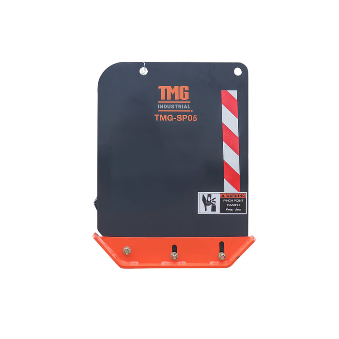 5' Skid Steer Snow Pusher with Replaceable Steel Cutting Edge, Pivoting Wear Shoes, Side Braces, 30-70 HP, TMG-SP05