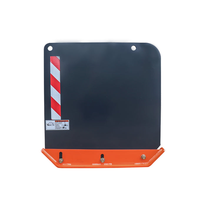 6' Skid Steer Snow Pusher with Replaceable Steel Cutting Edge, Pivoting Wear Shoes, Side Braces, 30-70 HP, TMG-SP06