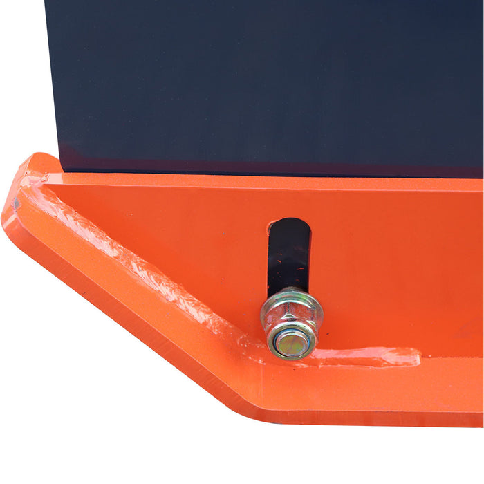 6' Skid Steer Snow Pusher with Replaceable Steel Cutting Edge, Pivoting Wear Shoes, Side Braces, 30-70 HP, TMG-SP06