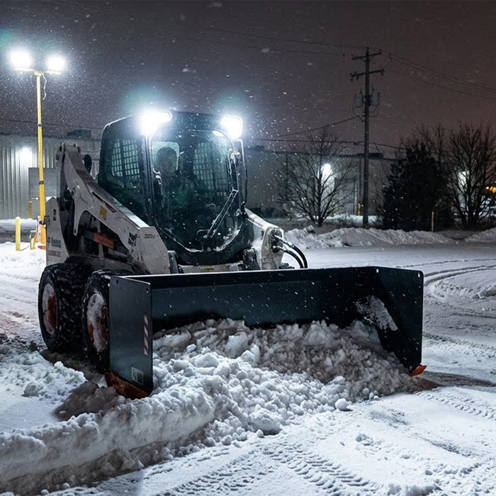 7’ Skid Steer Snow Pusher w/Steel Cutting Edge, Pivoting Wear Shoes, Side Braces, 40-70 HP, TMG-SP07 TMG Industrial
