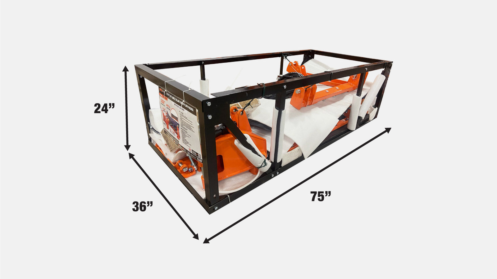 TMG Industrial 8-½’ U/V Angle Blade Snowplow, Metal Edges, 6 Positions, Accumulator & Solenoid Valve, 40-90 HP Tractors, TMG-SP08X-shipping-info-image