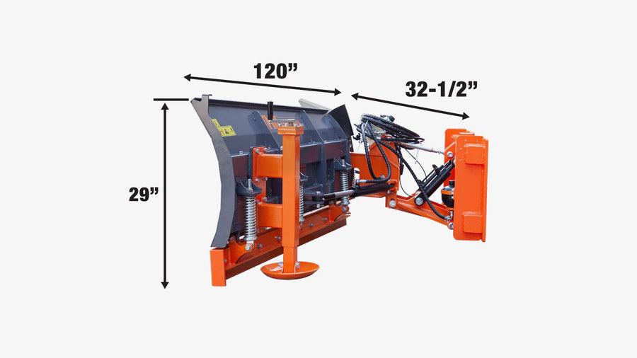 10' U/V Angle Blade Snowplow, Metal Edges, 6 Positions, Accumulator & Solenoid Valve, 40-90 HP Tractors, TMG-SP10X