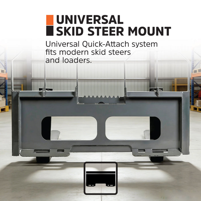 60" Pallet Fork for Skid Steer, Heavy Duty Class II Forks, 4,200 lbs Capacity and Wide Guard, TMG-SPF60