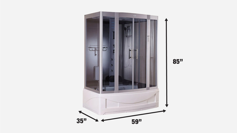 Steam Shower Room, Left Drain, Blue Lighting, TMG-SR915 (Discontinued, No Longer Available)