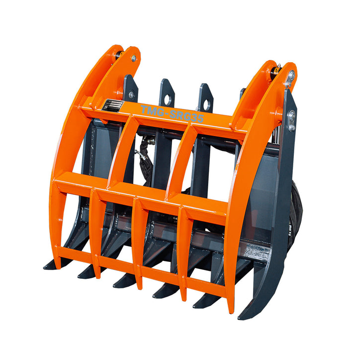 TMG Industrial Mini Skid Steer Root Rake Grapple, 35” Working Width, 2200-lb Capacity, Toro Style Mount Plate, TMG-SRG35
