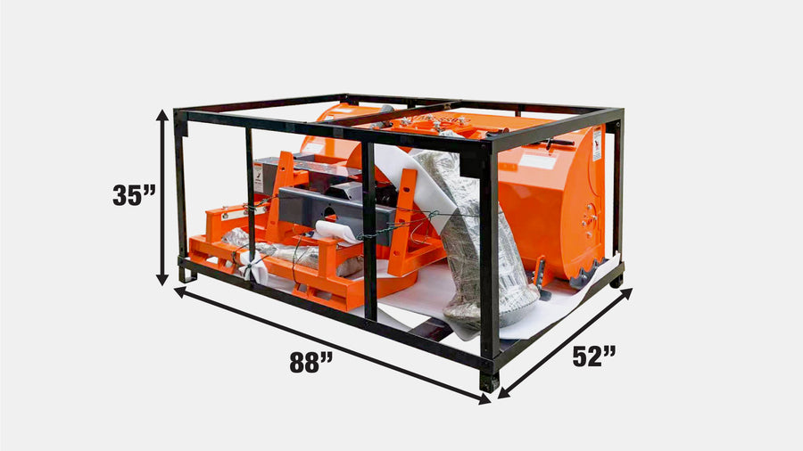 Souffleuse à neige 84 po pour mini-chargeuse, 45-75 HP requis, turbine de 24 po de diamètre, goulotte à neige motorisée à 360°, TMG-SSB84