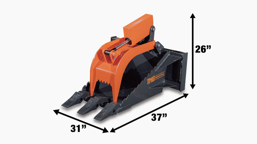 Mini Skid Steer Stump Bucket Grapple, 2200-lb Grapple Capacity, Toro Style Mount Plate, TMG-SSG36