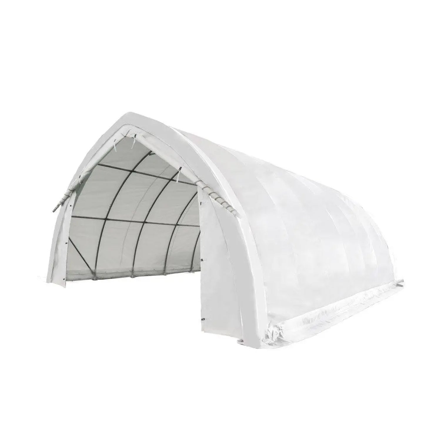 20' x 30' Arch Wall Peak Ceiling Storage Shelter with Heavy Duty 17 oz PVC Cover & Drive Through Doors, TMG-ST2031PV(Previously ST2030PV)