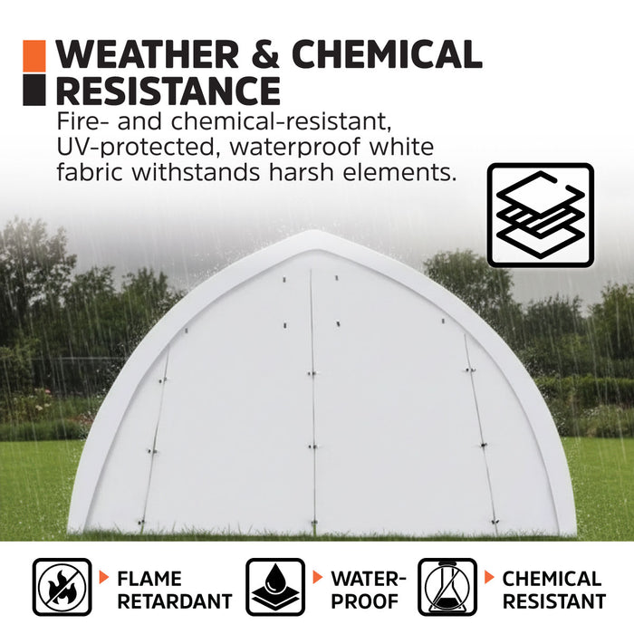 20' x 30' Arch Wall Peak Ceiling Storage Shelter with Heavy Duty 17 oz PVC Cover & Drive Through Doors, TMG-ST2032PV (Previously ST2031PV)