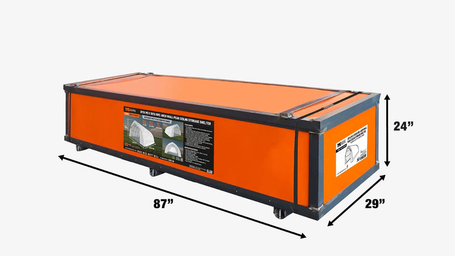 Abri de stockage à plafond en arc de 20' x 30' avec bâche en PVC très résistante de 17 oz et portes traversantes, TMG-ST2032PV (précédemment ST2031PV)