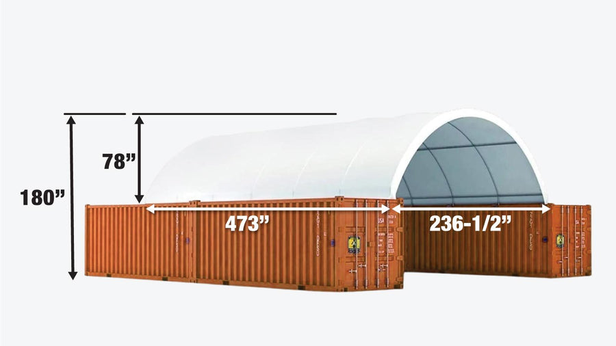 20' x 40' PVC Fabric Container Shelter, Fire Retardant, Water Resistant, UV Protected, TMG-ST2041CV(Previously ST2040C)