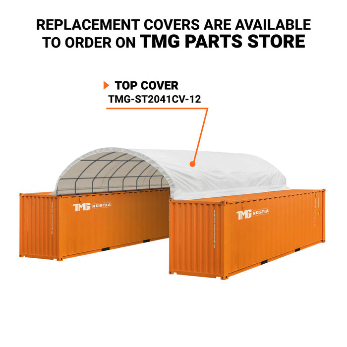 TMG Industrial 20' x 40' PVC Fabric Container Shelter, Fire Retardant, Water Resistant, UV Protected, TMG-ST2041CV(Previously ST2040C)