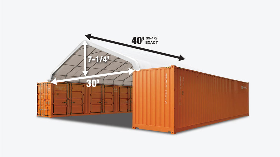TMG Industrial 30' x 40' Abri de conteneur à toit pointu avec bâche PE 11 oz, TMG-ST3040C
