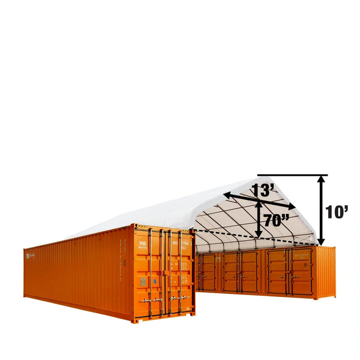 TMG Industrial 30' x 40' PVC Fabric Container Peak Roof Shelter Pro Series, Fire Retardant, Water Resistant, UV Protected, TMG-ST3041CV (Previously ST3040CV)