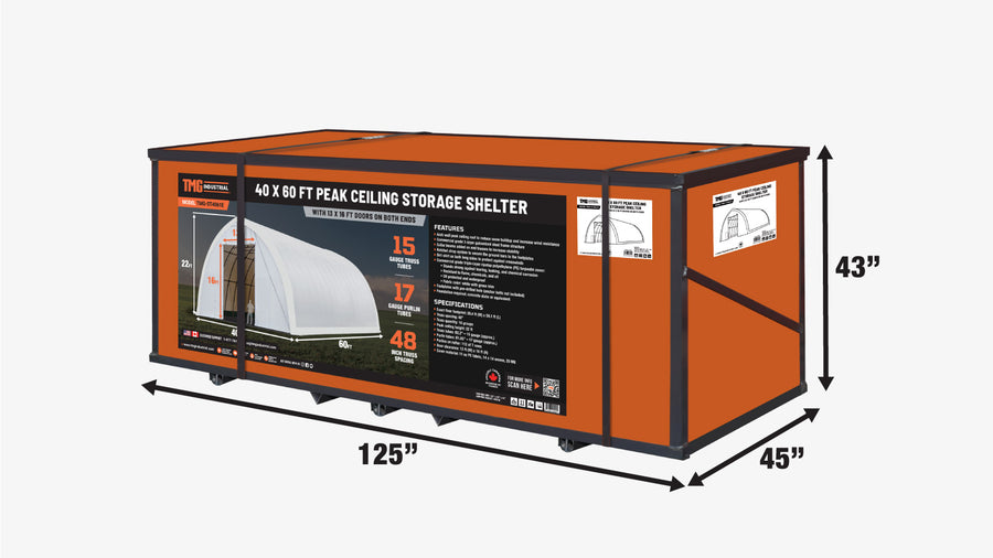 40' x 60' Peak Ceiling Storage Shelter (Discontinued – No Longer Available) TMG-ST4061E