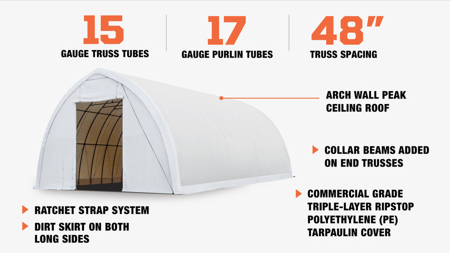 40' x 60' Peak Ceiling Storage Shelter (Discontinued – No Longer Available) TMG-ST4061E