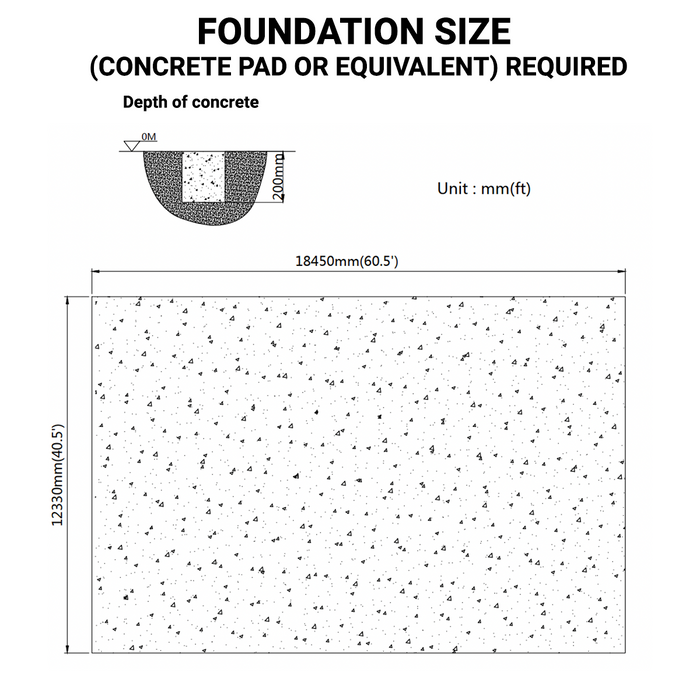 TMG-ST4061E Abri de rangement pour plafond de 40 pi x 60 pi, treillis simple, couvercle en PE de 11 oz, porte ouverte de 13 pi l x 16 pi H sur deux murs d'extrémité