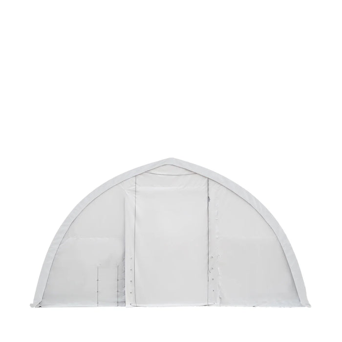 TMG-ST4061E 40' x 60' Peak Ceiling Storage Shelter, Single Truss, 11oz PE Cover, 13' W x 16' H Wide Open Door on Two End Walls