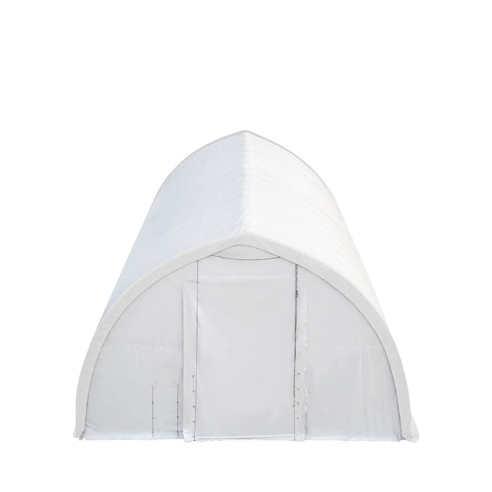 TMG-ST4061E Abri de rangement pour plafond de 40 pi x 60 pi, treillis simple, couvercle en PE de 11 oz, porte ouverte de 13 pi l x 16 pi H sur deux murs d'extrémité