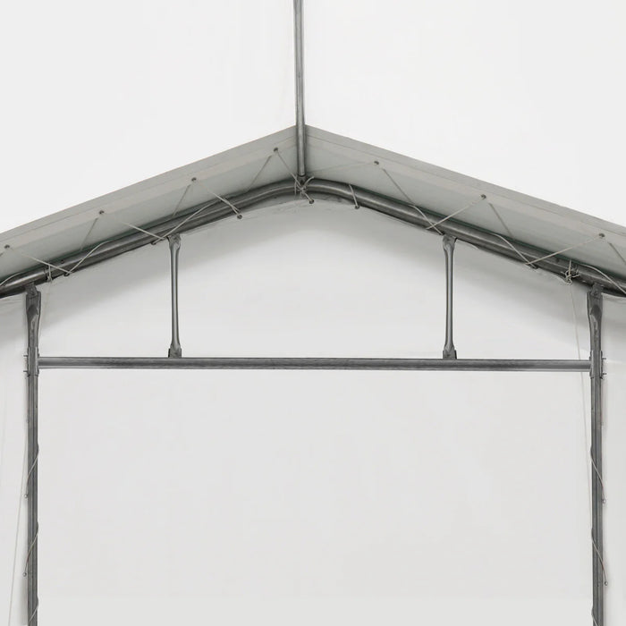 TMG-ST4061E 40' x 60' Peak Ceiling Storage Shelter, Single Truss, 11oz PE Cover, 13' W x 16' H Wide Open Door on Two End Walls