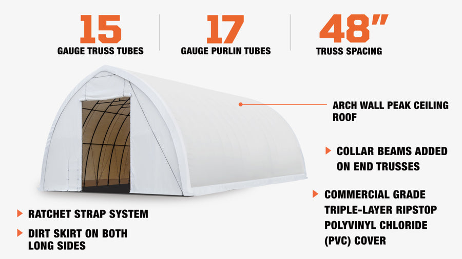 40' x 60' Peak Ceiling Storage Shelter, TMG-ST4061V