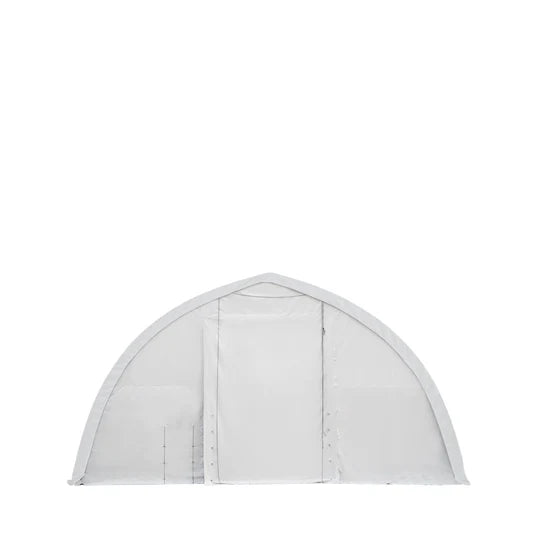 TMG-ST4081E 40' x 80' Peak Ceiling Storage Shelter, Single Truss, 11oz PE Cover, 13' W x 16' H Wide Open Door on Two End Walls