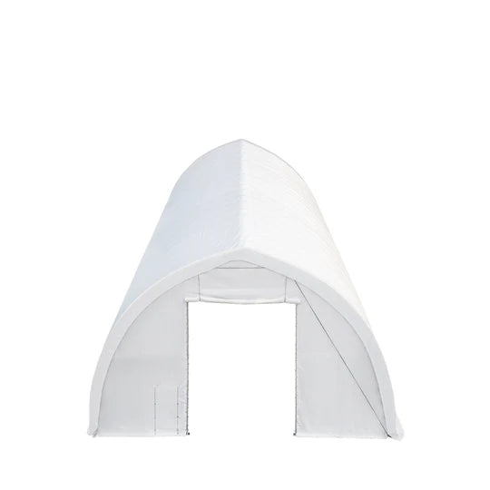 TMG-ST4081E 40' x 80' Peak Ceiling Storage Shelter, Single Truss, 11oz PE Cover, 13' W x 16' H Wide Open Door on Two End Walls