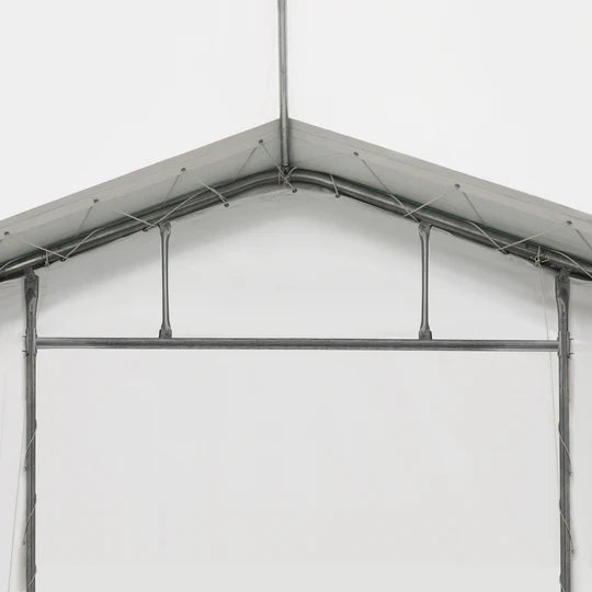 TMG-ST4081E 40' x 80' Peak Ceiling Storage Shelter, Single Truss, 11oz PE Cover, 13' W x 16' H Wide Open Door on Two End Walls