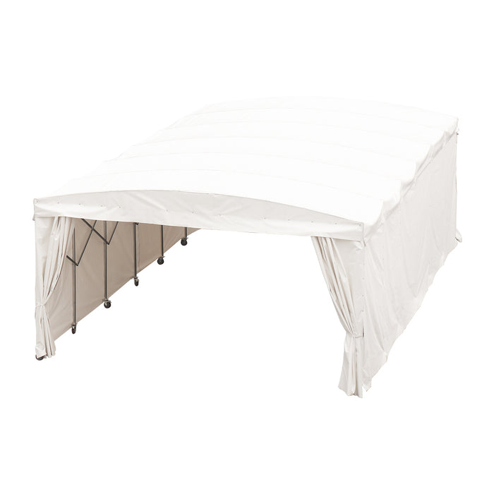 20' x 30' Retractable Mobile Shelter, 9'10" Clearance, 6" Nylon Caster, 17 oz PVC Cover, TMG-STM2030