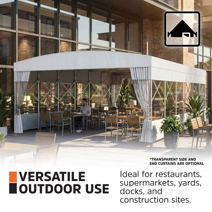 20' x 30' Retractable Mobile Shelter, 9'10" Clearance, 6" Nylon Caster, 17 oz PVC Cover, TMG-STM2030