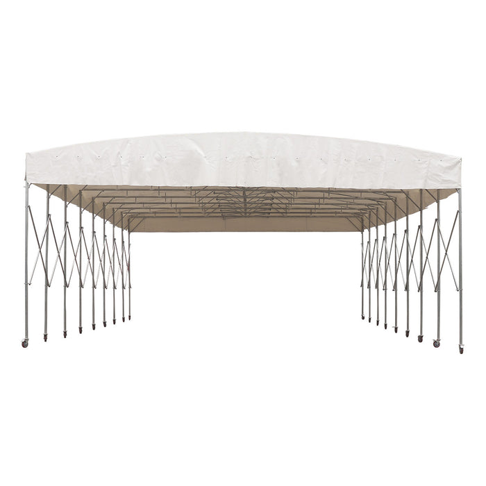 30' x 40' Retractable Mobile Shelter, 13' Clearance, 6" Nylon Casters, 17 oz PVC Cover, TMG-STM3040