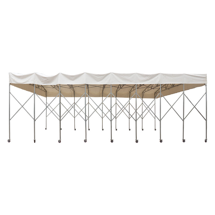 30' x 40' Retractable Mobile Shelter, 13' Clearance, 6" Nylon Casters, 17 oz PVC Cover, TMG-STM3040