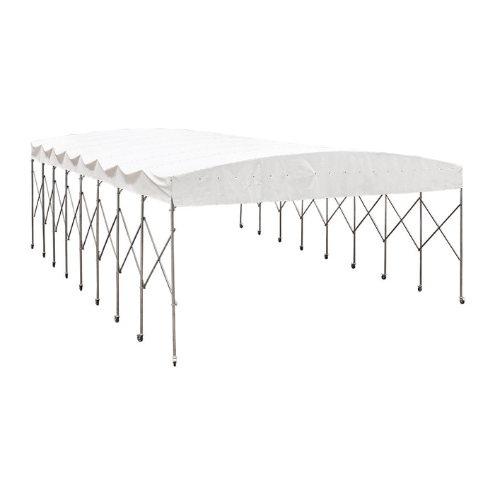 30' x 40' Retractable Mobile Shelter, 13' Clearance, 6" Nylon Casters, 17 oz PVC Cover, TMG-STM3040