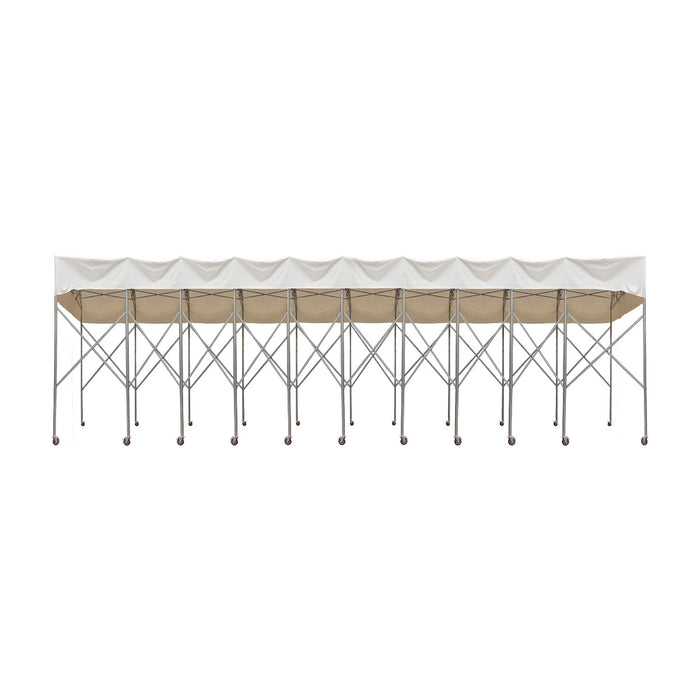 30' x 50' Retractable Mobile Shelter, 13' Clearance, 6" Nylon Casters, 17 oz PVC Cover, TMG-STM3050