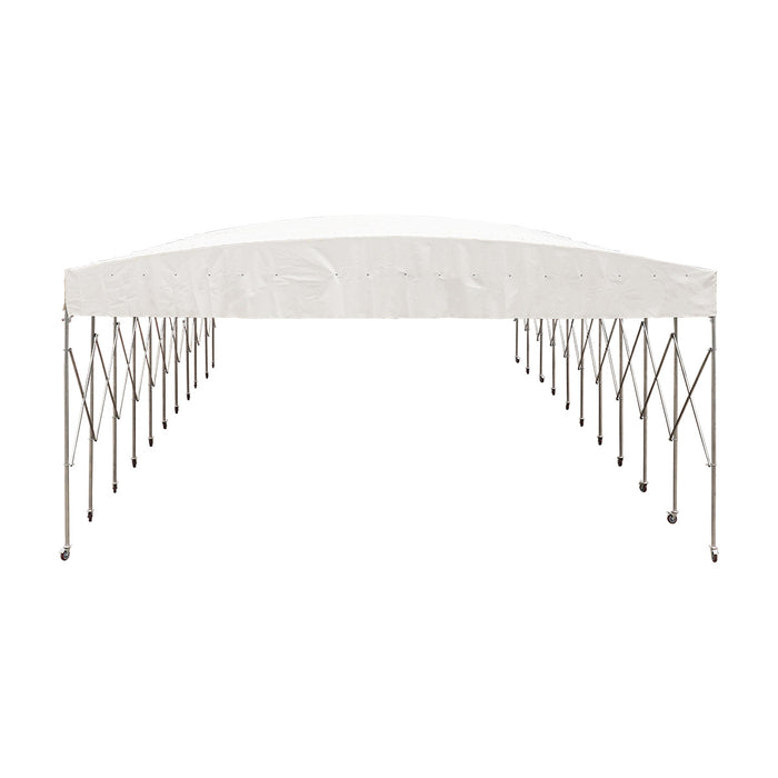 30' x 50' Retractable Mobile Shelter, 13' Clearance, 6" Nylon Casters, 17 oz PVC Cover, TMG-STM3050