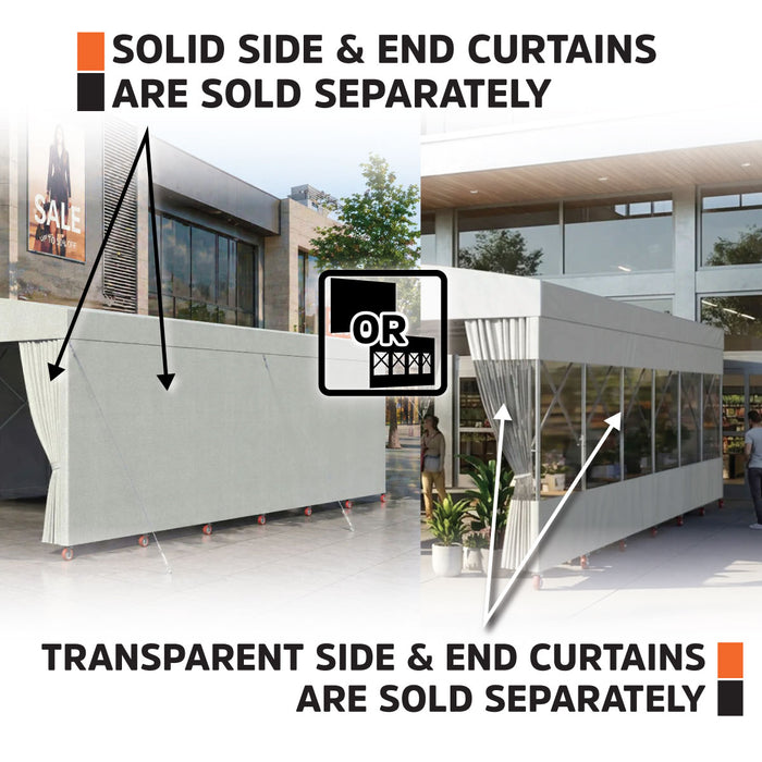 30' x 40' Retractable Mobile Shelter, 13' Clearance, 6" Nylon Casters, 17 oz PVC Cover, TMG-STM3040