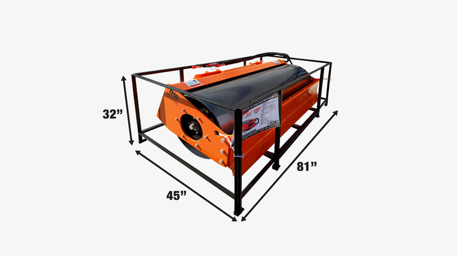 72" Skid Steer Vibratory Roller, 24" Smooth Drum, 16-18 GPM, 2320 PSI, Hydraulic Motor Protection, Built-In Motor Lubrication, TMG-SVR72