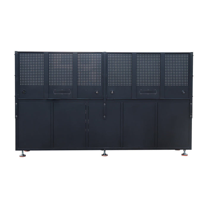 StanForge10' Steel Tabletop Workbench with Pegboard, 20 Slide Drawers, All-in-one Welded Frame, SF-SWB20P