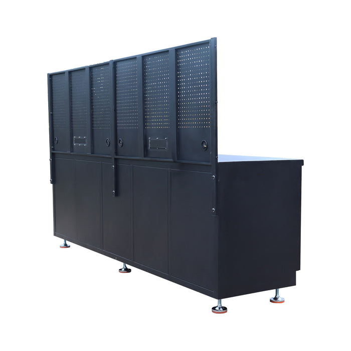 StanForge10' Steel Tabletop Workbench with Pegboard, 20 Slide Drawers, All-in-one Welded Frame, SF-SWB20P