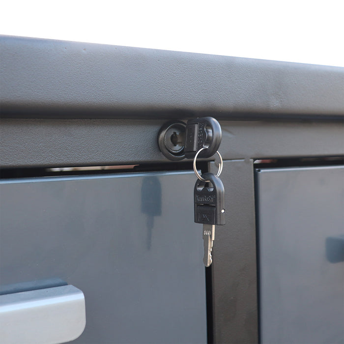 StanForge10' Steel Tabletop Workbench with Pegboard, 20 Slide Drawers, All-in-one Welded Frame, SF-SWB20P