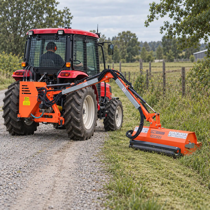 32" Side Boom Mower, Hydraulic Reach Arm, Tractor-Mounted, Cat 1, 108" Reach, TMG-TAM32