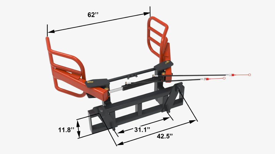 60" Bale Gripper, 2650 Lb Capacity, Euro Linkage, 25-50 HP, TMG-TBG60