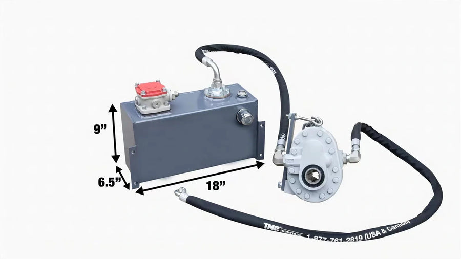 Self-Contained Gear Pump Assembly w/Hydraulic Tank for Tractor Backhoe TMG-TBH90/TBH88, 5.85 GPM Flow Rate, 4.5 US Gallon Tank