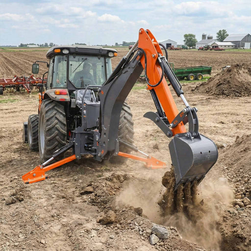 TMG-TBH90H 9 ft 3-point swing backhoe attachment with 15" bucket and hydraulic thumb