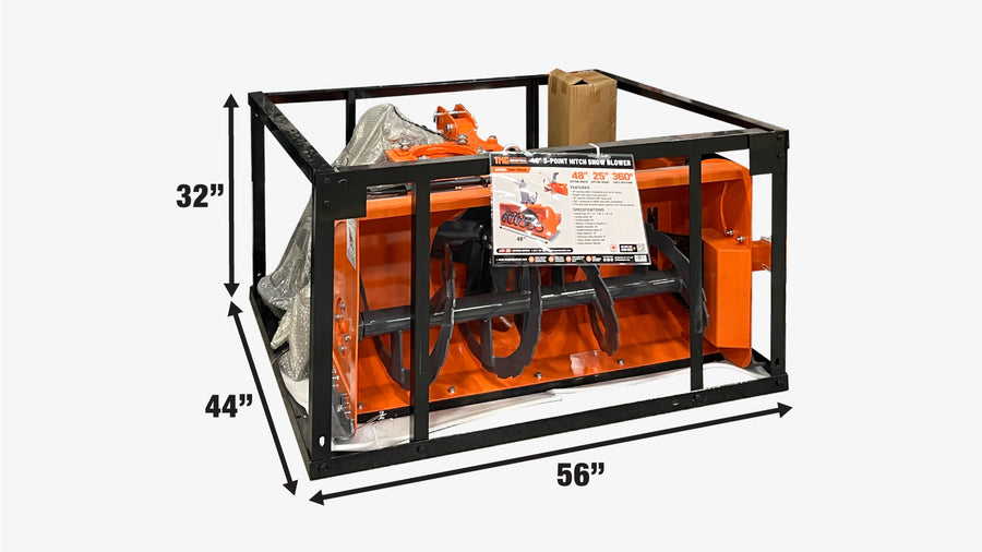 48" 3-Point Hitch Snow Blower, 20-40 HP, 20" Diameter Impeller, 360° Snow Chute, CAT 1 Suspension, TMG-TBS48